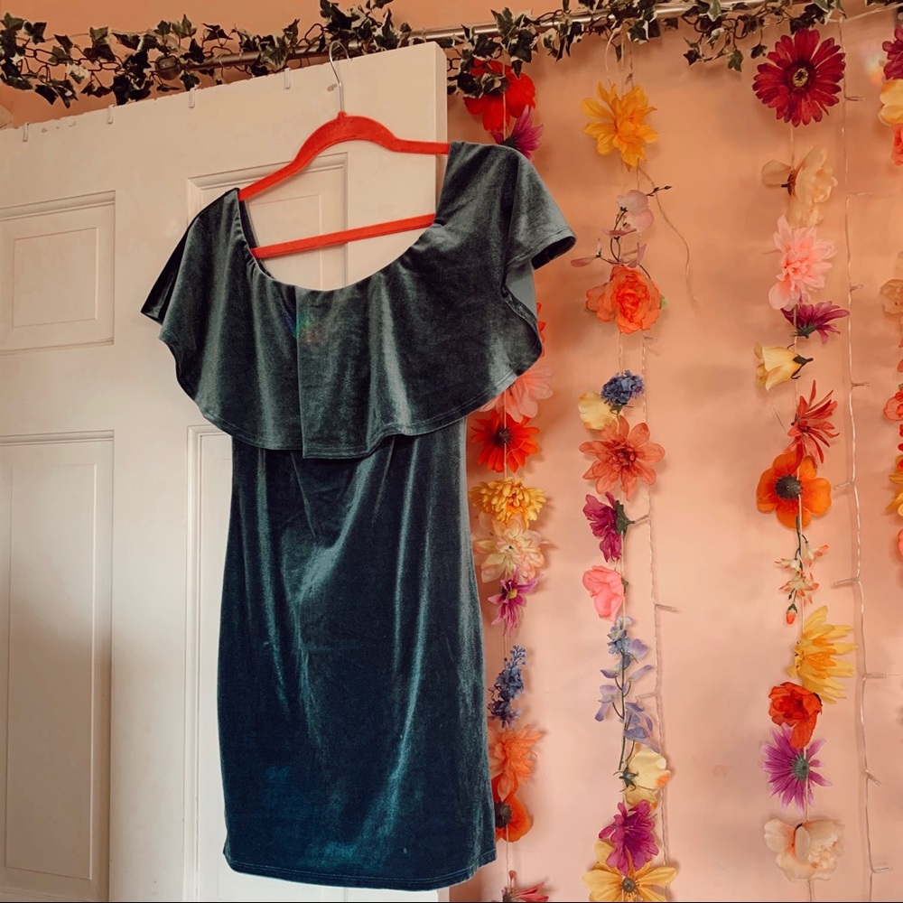 Blue Velvet Dress